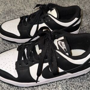 Women’s Black/White Nike Dunk low shoes size 8 Panda